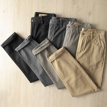 日系休闲长裤宽松小直筒阿美咔叽工装裤纯美式卡其裤布裤男潮