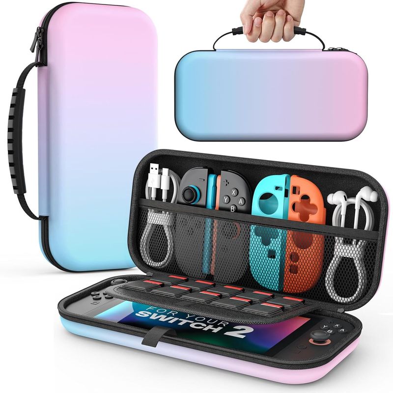 Switch2 新型ホストアクセサリー ハードシェル収納バッグ。NS2 ホストアクセサリー グラデーションポータブルホストバッグ。|undefined