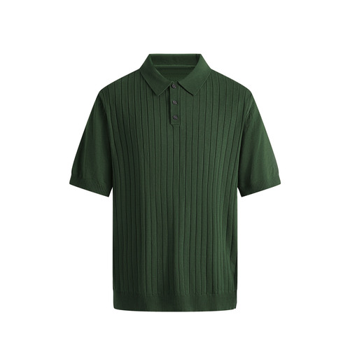 POLO shirt lapel sweater short-sleeved men's business stripe summer ice silk wholesale summer thin breathable cooling