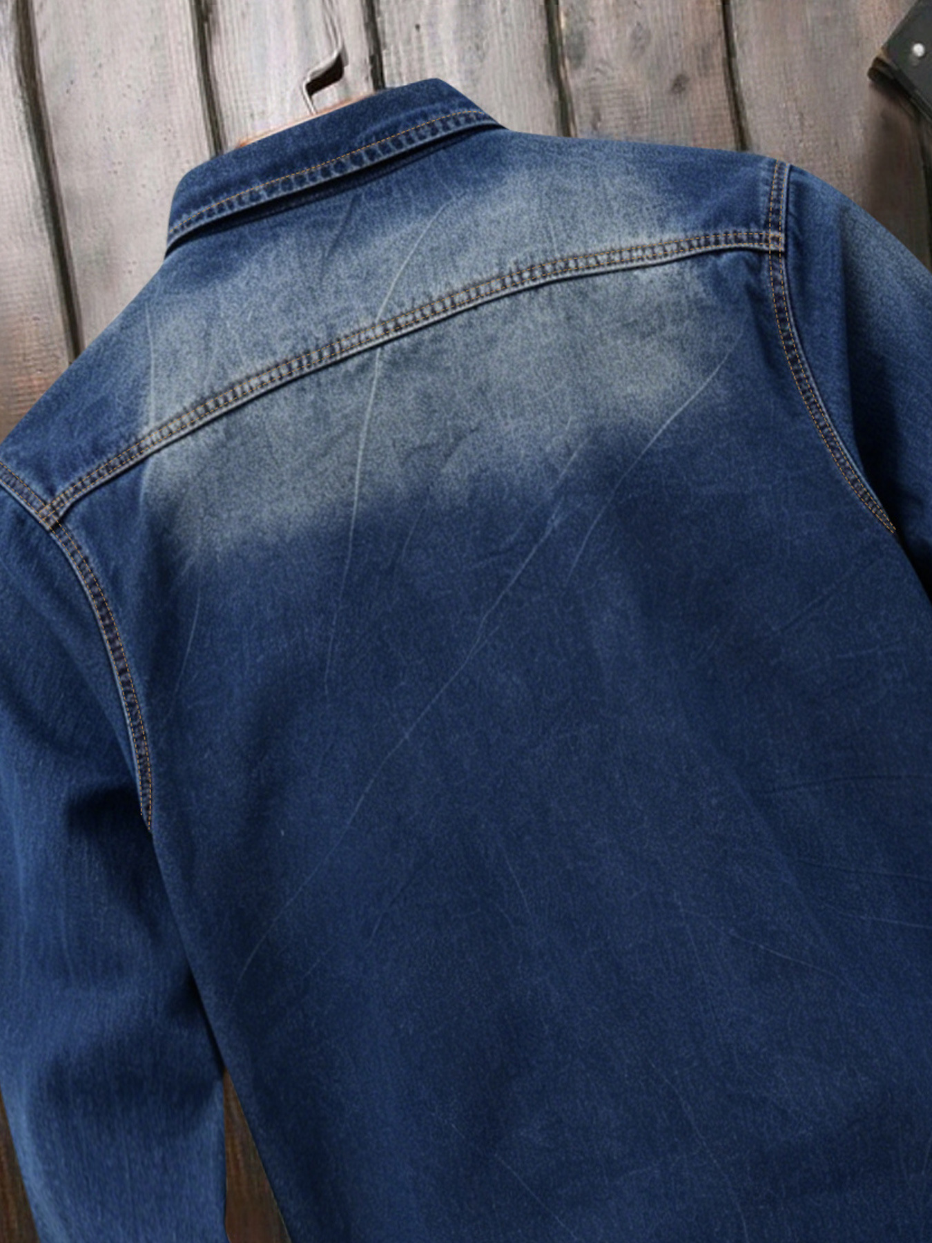 Men's American Style Long Sleeved Shirt Spring Summer Denim Jacket Washed Youth Cross Border Casual Clothing_viptrois.com