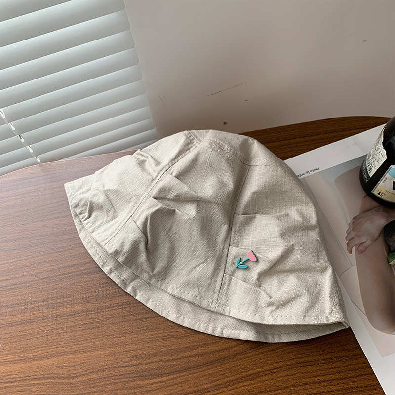 Sombrero de pescador plisado de flores para mujeres primavera y verano estilo japonés circunferencia de la cabeza grande sombrero de cubo a prueba de sol sombrero pequeño de aspecto facial