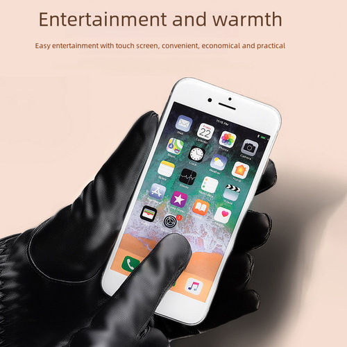 Winter Warm Insulated Touch Screen Leather Gloves with Fleece, Anti-Cold, Waterproof, Unisex Outdoor Electric Bike Motorcycle Riding Universal Gloves