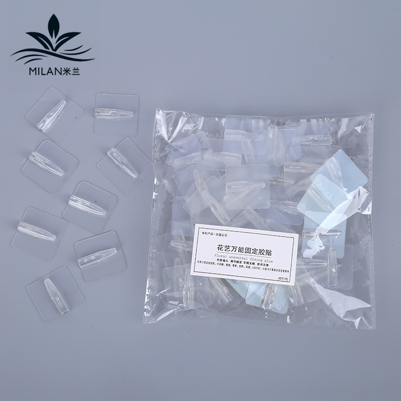 Floral pegatinas universales pegamento fijo palo de bambú Jack adhesivo DIY bocadillo ramo de humo pegatinas fijas flor materiales de embalaje