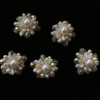 Brand earrings from pearl, crystal, accessory handmade, flowered, 2022