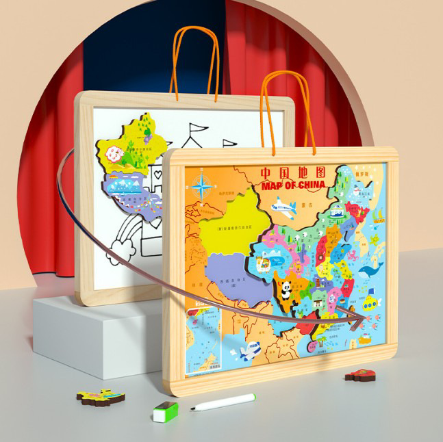 Nuevo mapa del mundo de China magnética rompecabezas magnético para niños 3-6 años de edad 5 juguetes cognitivos al por mayor