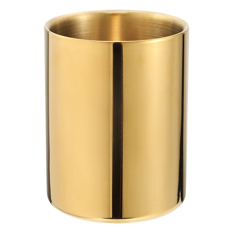 304 sostenedor de la pluma de acero inoxidable contenedor de almacenamiento de escritorio multifuncional Estilo nórdico arreglo floral jarrón de oro cubo de la pluma redonda
