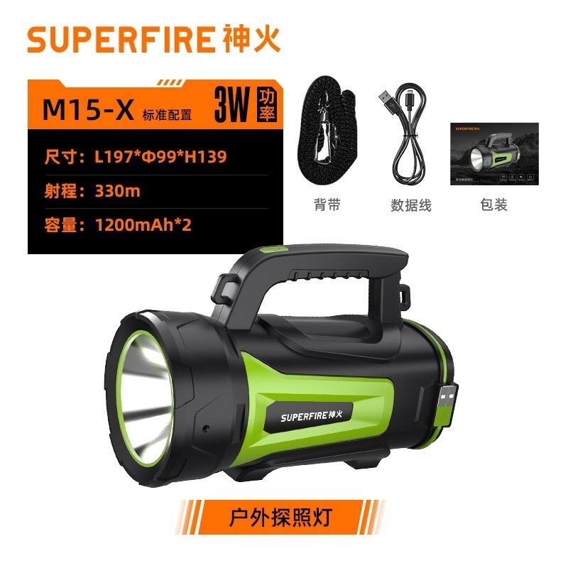 Shenhuo transfronteriza fuerte luz LED Gran Reflector multifuncional lámpara portátil USB carga con salida de emergencia al aire libre reflector