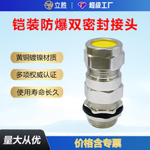 黄铜镀镍双密封电缆防水接头船用填料函连接器铠装防爆密封格兰头