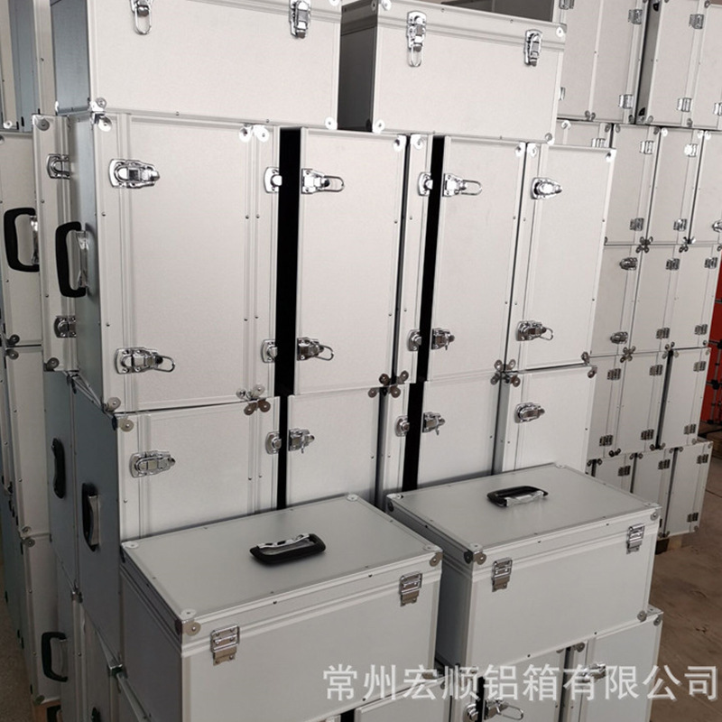 批量小号电动五金工具收纳防震铝合金箱 直角中号设备包装箱