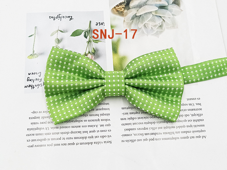 Nuevo fabricante en stock profesional ropa formal Caballero pajarita poliéster seda Dot Double Fold hombres pajarita novio padrino