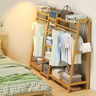 Simple Floor-Standing Household Wardrobe Indoor Bedroom Children's Solid Wood Coat Rack Vertical Storage Wardrobe Locker