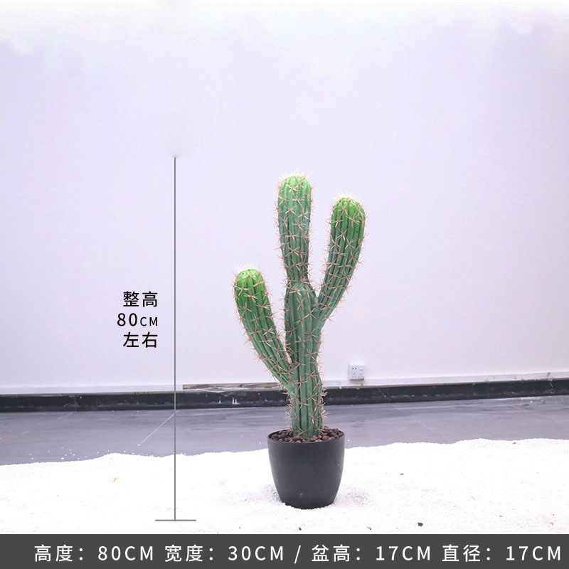 Simulación nórdica Planta verde Pilar de hadas Cactus grande piso interior sala de estar ropa tienda decoración de ventana