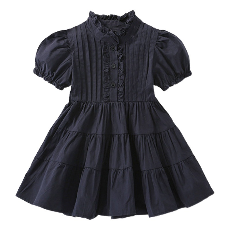 Spot goods malwee vestido de princesa para niñas verano nuevo estilo occidental para niños medianos y pequeños Vestido de manga corta casual para niños europeos y americanos