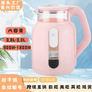 跨境烧水壶不锈钢水壶小电热水壶大容量家用电水壶迷你热水壶恒温