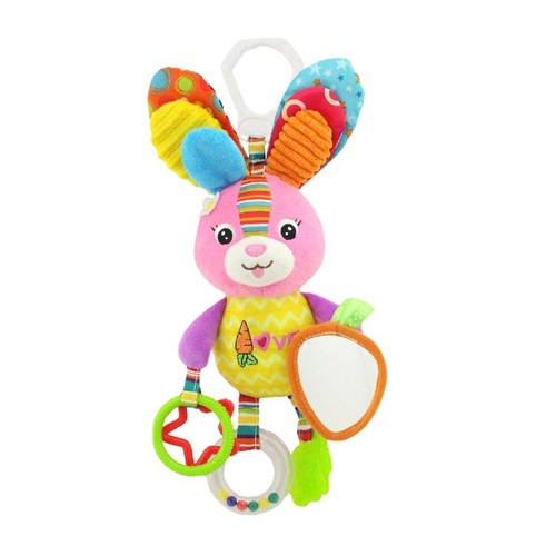 Happy Monkey crib hanging animal rattle pendant toddler with teether BB device rattle paper plush toy