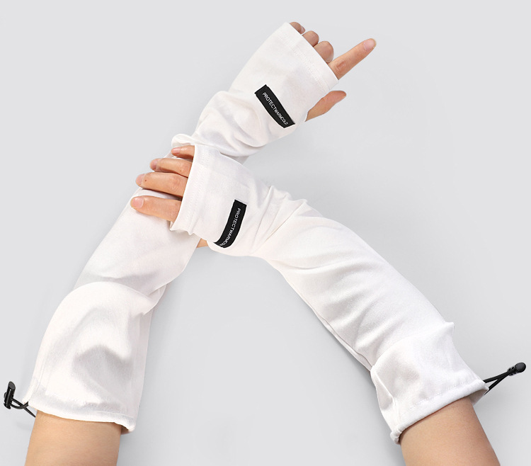 夏季ins網紅超火暗黑系大臂堆堆抽繩可調節袖套防曬手袖冰袖女潮