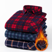 冬季保暖棉衣加绒加厚男士衬衫长袖休闲格仔库存服装男装外贸出口