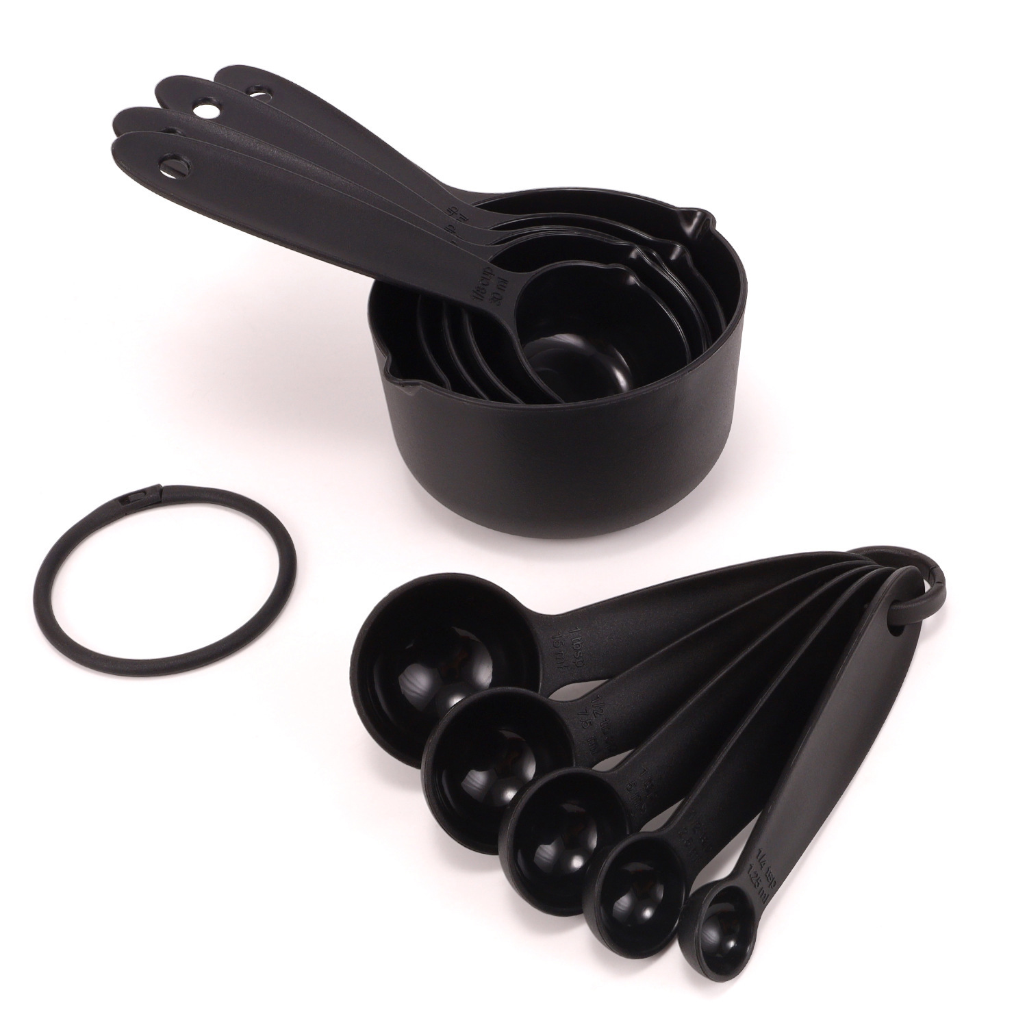 10-Piece Set of Dual Spout Multi-Purpose Baking Measuring Spoons with Scale for Liquids and Powders