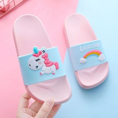 Children's parent-child slippers summer cartoon cute men and women indoor and outdoor wear plastic shoelace slippers PVC one piece drop shipping