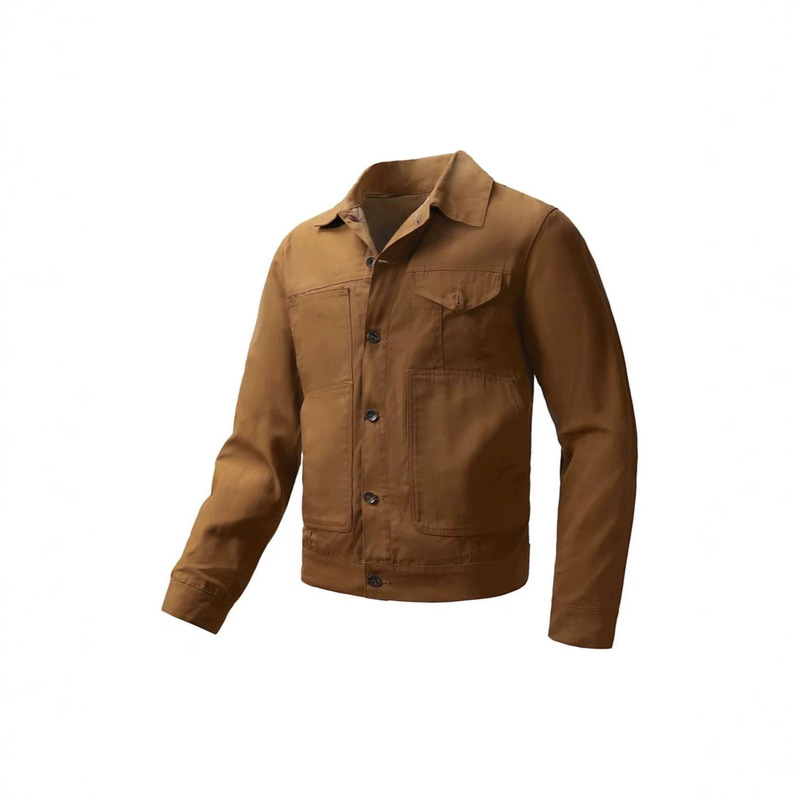 American-style trucker waxed canvas jacket, spring and autumn motorcycle paratrooper uniform, casual shirt, workwear jacket for men American-style trucker waxed canvas jacket, spring and autumn motorcycle paratrooper uniform, casual shirt, workwear jacket for men