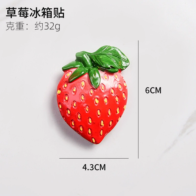 3D Cute Fruit Fridge Magnet, Resin Decorative Kitchen Magnet, Assorted Fruit Shapes