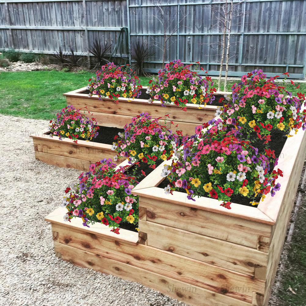 Flores artificiales de eucalipto violeta de siete cabezas para decoración de jardín exterior, hogar, hotel, boda, adornos de flores artificiales.