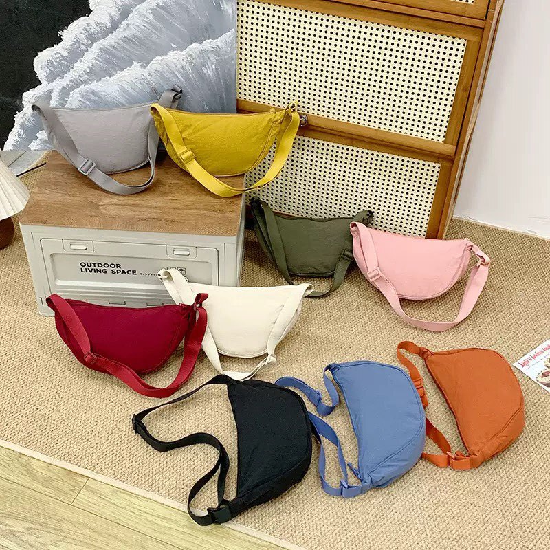 Cross-Border Women's Bag Japanese Style Solid Color Handbag Dumpling Bag Women's 2026 New Model Lightweight Crossbody Canvas Shoulder Bag