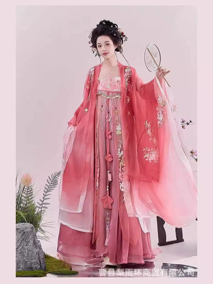 Коллекция Lanshan [Qingfeng Yulu] Тяжелая промышленная вышивка Hanfu с большими рукавами и рукавами Tang