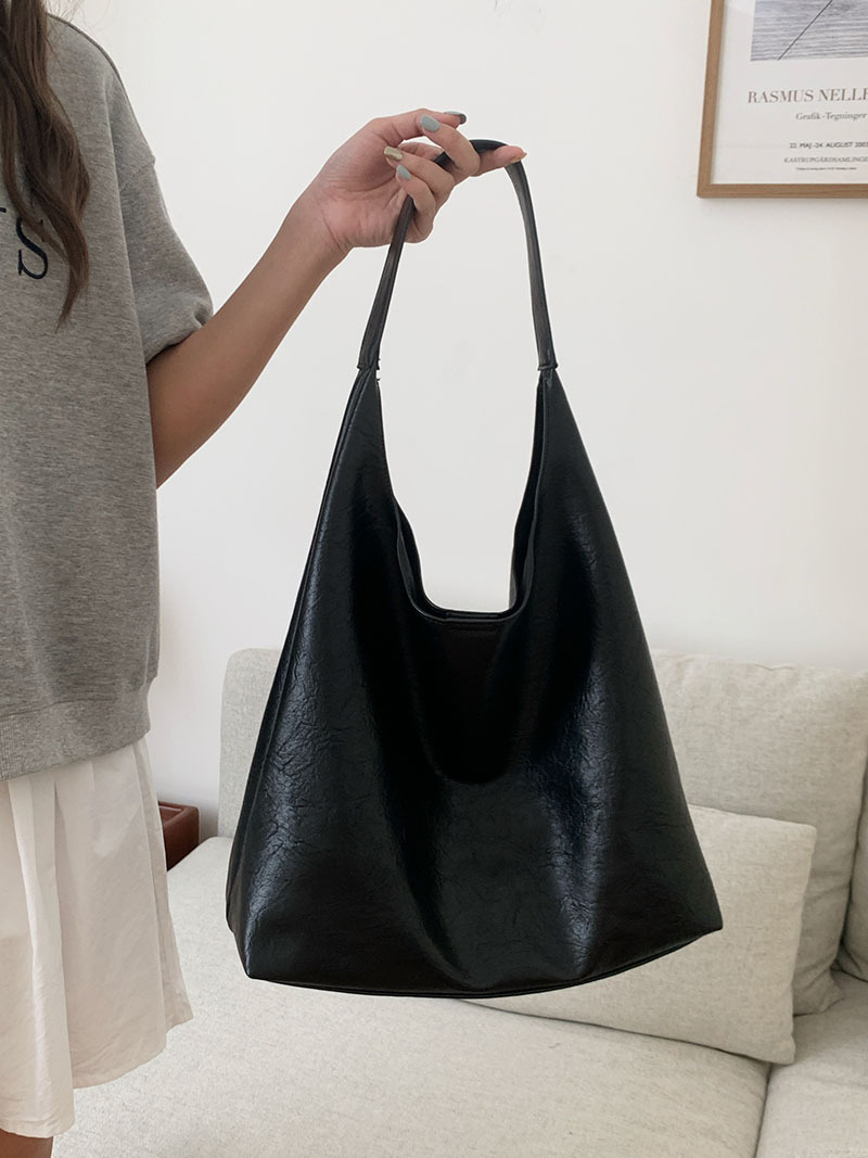 Women's Large Soft Leather Shoulder Tote Bag For Daily Commuting_voghion.com