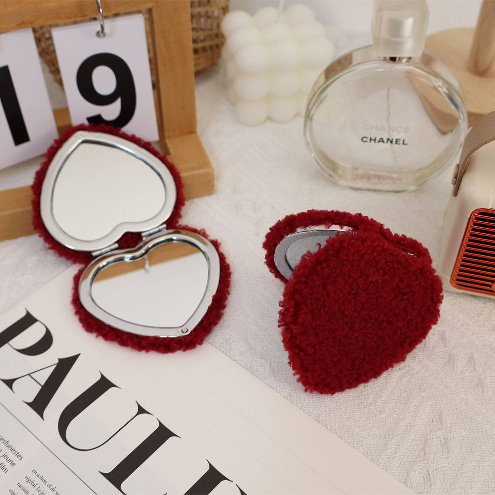 64g Weight Mirror Makeup Tools Types 1 Piece Quantity ABS Material Round, Heart Shape Pattern Modern Style Style Modern Style Round Heart Shape ABS Mirror 1 Piece 2
