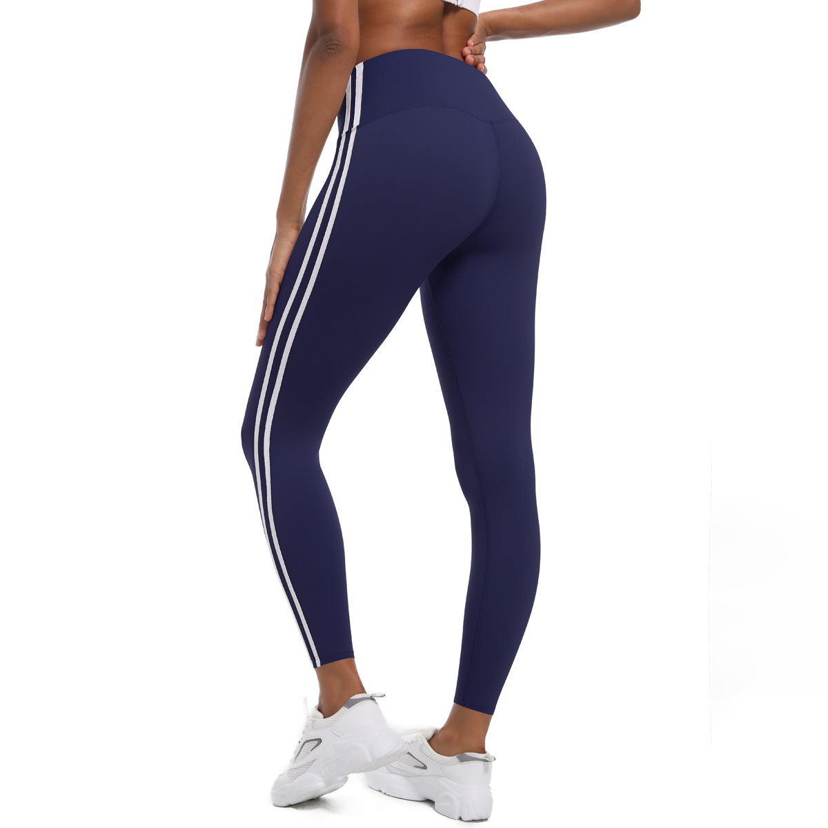210g Weight Sleeveless Sleeve Length Nylon Fabric Type Short Top Length Leggings Pants Type Running, Sports Occasion Collarless Neckline Stripe Pattern Side Stripe Design Fitness, Sport Style Style Fitness Sport Style Stripe Nylon Collarless Side Stripe Active Bottoms Leggings 24