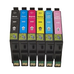 DreamFly Compatible Epson R210 Ink Cartridges T0491-T0496 for Epson R230 Printer