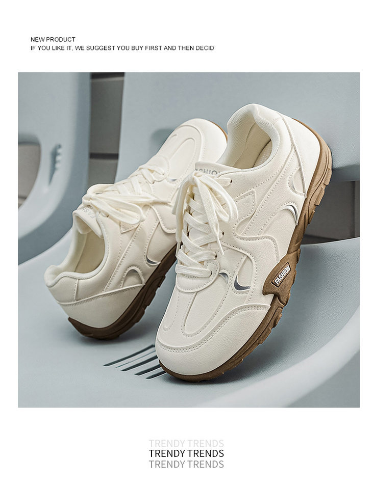 Giày sneaker nam cổ thấp nhẹ nhàng, mũi tròn, dây buộc phía trước, phong cách tối giản — KR 226m Trắng, KR226 xanh vàng chi tiết 16