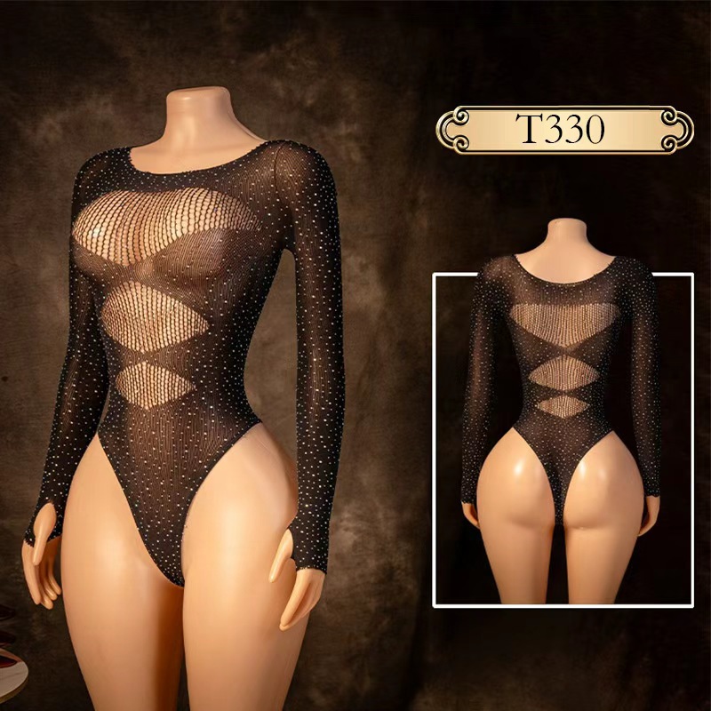 Body de Malla con Encaje y Tirantes de Nailon para Citas de Pareja