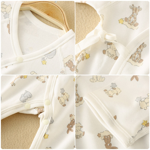 Newborn spring and autumn baby clothes, long-sleeved crawling clothes, boneless baby onesies, baby clothes, pajamas