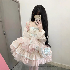 甘い年齢のロリータの王女のスカートの重工の少女感の蝶結びは色にぶつかって腰の洋風の蓬蓬のスカートの女性をつなぎ合わせます。