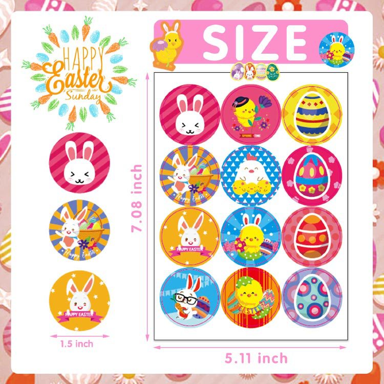 Etiqueta engomada de Pascua huevo conejo polluelo etiqueta partido juego ropa etiqueta engomada del regalo