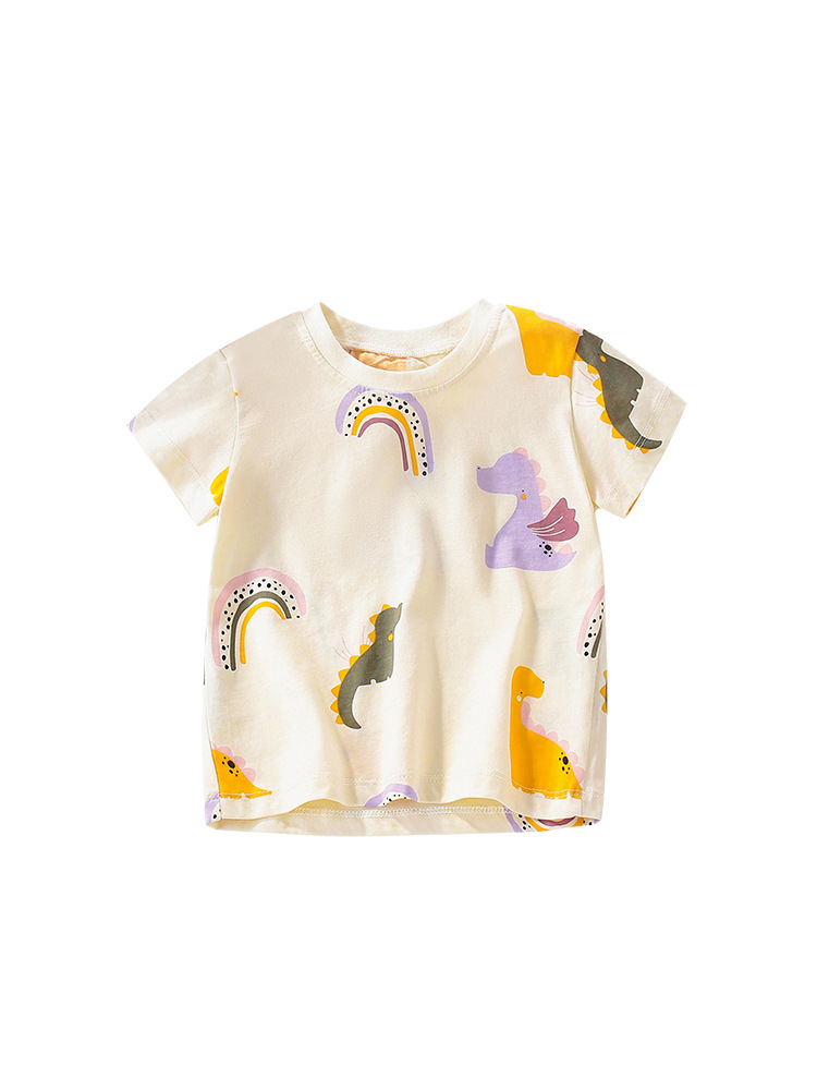 Malwee camiseta infantil de verano nuevo estilo europeo y americano impresión casual de mangas cortas ropa de niños extranjera superior