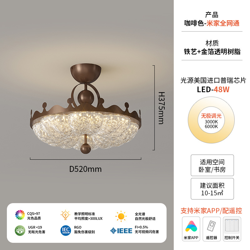 lámpara de dormitorio de oro de corona medieval lámpara de techo francesa retro lámpara de dormitorio principal lámpara de estudio vintage lámpara de princesa lámpara de habitación