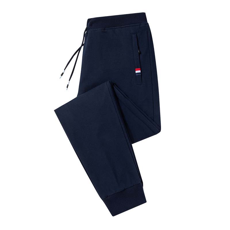 Primavera y otoño Mediados de cintura de color sólido casual juvenil algodón gris alto elástico sin cinturón pantalones sueltos ajustados Pantalones deportivos atados al tobillo