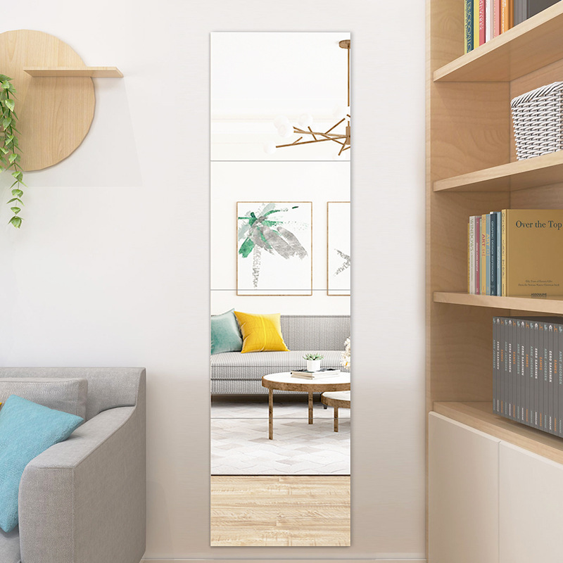 全身镜子贴墙自粘学生宿舍寝室墙面小块化妆玻璃贴片免打孔浴室镜