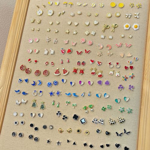 【Collection Two】925 Silver Needles Earrings for Women Students, Oil-Dipped Colorful Cute Live Streaming Earrings