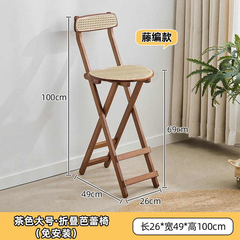 Madera maciza plegable bar Mesa hogar pequeño apartamento retráctil sala de estar alta bar Mesa ratán balcón mesa de comedor instalación-libre