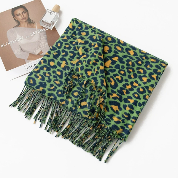 -2 green leopard print