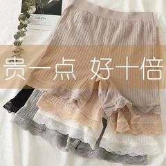 JK Safety Pajama Bottoms Cotton Anti-Slip Women's Summer Thin Model Wearable Outside No-Roll Edge Lace Flower Edge Inner Short Pant