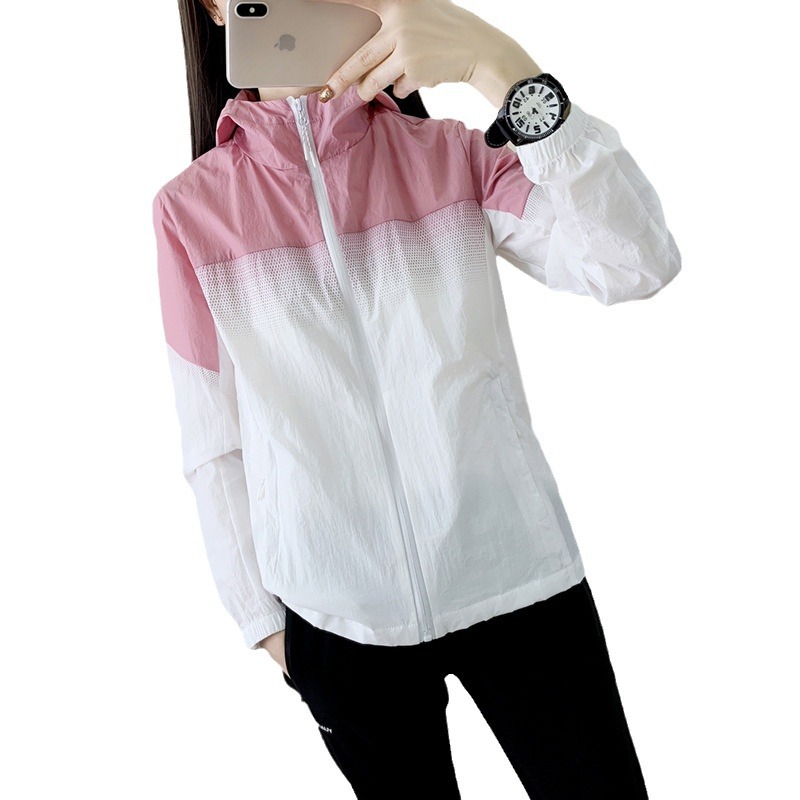 Verano nueva ropa de protección solar con capuzas de mujer ropa de piel anti-UV de alta calidad LOGO delgado transpirable