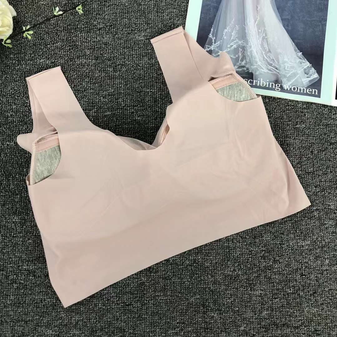 Nueva taza de látex sin marcas de alta calidad, chaleco de dama sin anillo de acero, bra de yoga, ropa interior deportiva, mujer al por mayor