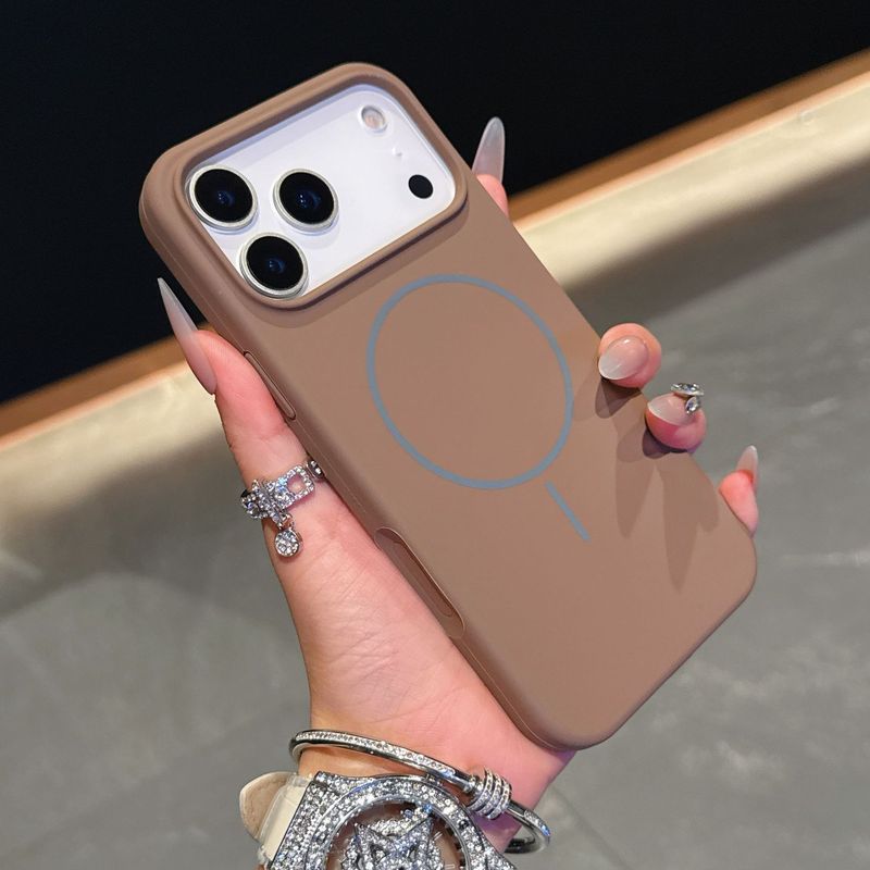 适用苹果17ProMax手机壳液态硅胶细圈磁吸iphone16纯色防摔保护套|undefined