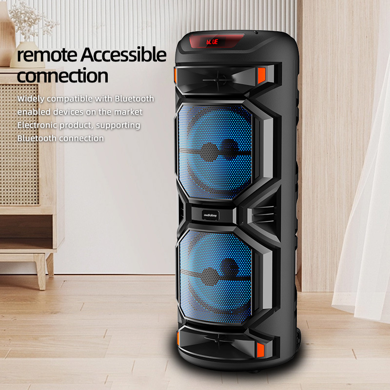 BK-1218 doble 12 pulgadas al aire libre Altavoz Bluetooth cuadrado danza alta potencia 30W Tarjeta de fiesta en casa karaoke audio