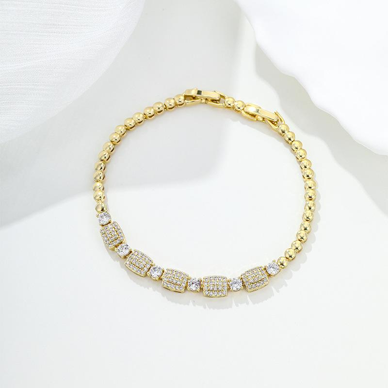 Pulsera Geométrica de Hebilla 14K de Aleación de Cobre con Diseño Cuadrado para Regalo image 7